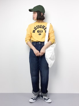 「MASTER&Co（マスターアンドコー）のアイテム（バッグ）」を使った、ずちに。さん（レディース・160cm）の春コーディネート