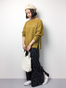 「SEVENDAYS=SUNDAY（セブンデイズサンデイ）のアイテム（ハンチング/ベレー帽）」を使った、ずちに。さん（レディース・160cm）の春コーディネート