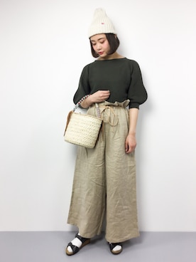 「cache cache（カシュ カシュ）のアイテム（かごバッグ）」を使った、ずちに。さん（レディース・160cm）の春コーディネート