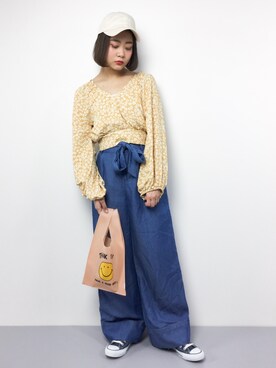 「SEVENDAYS=SUNDAY（セブンデイズサンデイ）のアイテム（帽子）」を使った、ずちに。さん（レディース・160cm）の春コーディネート