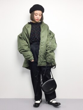 「unrelaxing（アンリラクシング）のアイテム（ジャケット/アウター）」を使った、ずちに。さん（レディース・160cm）の春コーディネート