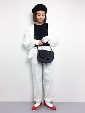 「靴下チラ見せ」｜「アイテム（バレエシューズ）」を使った、ずちに。さん（レディース・160cm）の春コーディネート