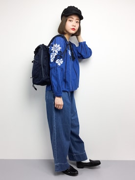 「PUNYUS（プニュズ）のアイテム（帽子）」を使った、ずちに。さん（レディース・160cm）の春コーディネート