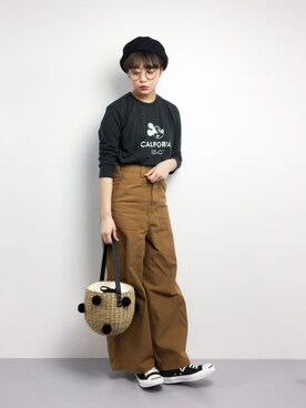 「cache cache（カシュ カシュ）のアイテム（かごバッグ）」を使った、ずちに。さん（レディース・160cm）の春コーディネート