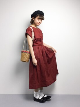 「chambre de charme（シャンブルドゥシャーム）のアイテム（ワンピース）」を使った、ずちに。さん（レディース・160cm）の春コーディネート