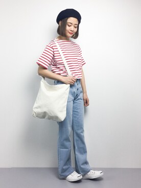「TONE SELECT GOODS（トーンセレクトグッズ）のアイテム」を使った、ずちに。さん（レディース・160cm）の春コーディネート