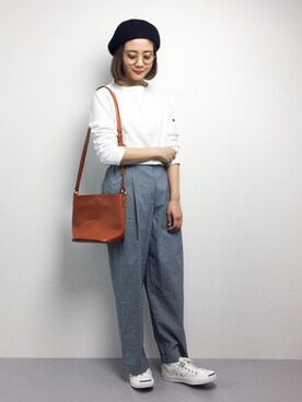 「chambre de charme（シャンブルドゥシャーム）のアイテム（パンツ）」を使った、ずちに。さん（レディース・160cm）の春コーディネート