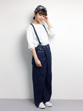 「DOLLUPOOPS（ドールアップウップス）のアイテム（パンツ）」を使った、ずちに。さん（レディース・160cm）の春コーディネート