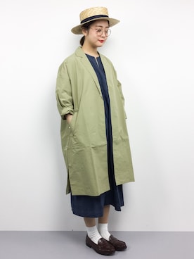 「Settimissimo（セッティミッシモ）のアイテム（チェスターコート）」を使った、ずちに。さん（レディース・160cm）の春コーディネート