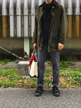 「オイルドジャケット」｜「アイテム（財布/小物）」を使った、toshiさん（メンズ・170cm）の冬コーディネート