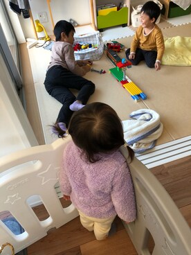 「西松屋（ニシマツヤ）のアイテム（ブルゾン）」を使った、aruさん（キッズ・70cm）の秋コーディネート