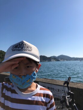 「Smoothy（スムージー）のアイテム（キャップ）」を使った、aruさん（キッズ・110cm）の夏コーディネート
