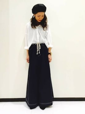 「JEANASIS（ジーナシス）のアイテム（チノパンツ）」を使った、JEANASIS　長崎店STAFFさん（レディース・156cm）の春コーディネート