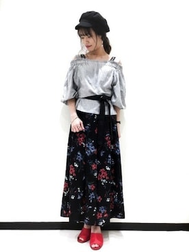 「JEANASIS（ジーナシス）のアイテム（キャスケット）」を使った、JEANASIS　長崎店STAFFさん（レディース・156cm）の春コーディネート