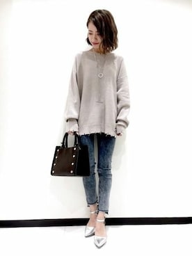 「JEANASIS（ジーナシス）のプラットフォームセパレート/765544（パンプス）」を使った、JEANASIS　長崎店STAFFさん（レディース・156cm）の秋コーディネート