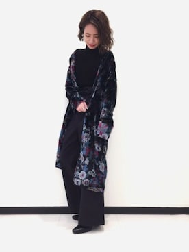 「JEANASIS（ジーナシス）のアイテム（ステンカラーコート）」を使った、JEANASIS　長崎店STAFFさん（レディース・156cm）の秋コーディネート