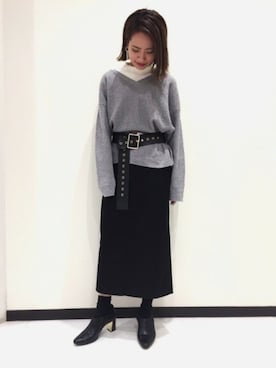 「JEANASIS（ジーナシス）のアイテム（ブーティ）」を使った、JEANASIS　長崎店STAFFさん（レディース・156cm）の秋コーディネート