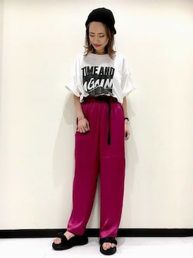 JEANASIS　長崎店STAFFさんの「BIGロゴプリントTEE/804970」を使ったコーディネート