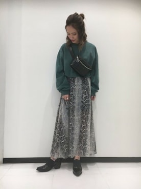「JEANASIS（ジーナシス）のアイテム（ブーティ）」を使った、JEANASIS　長崎店STAFFさん（レディース・156cm）の秋コーディネート