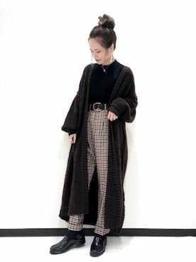 「秋のブラウンスタイル」｜「アイテム（その他アウター）」を使った、JEANASIS　長崎店STAFFさん（レディース・156cm）の秋コーディネート