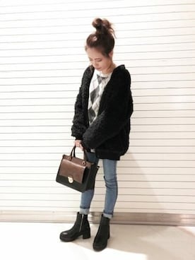 「JEANASIS（ジーナシス）のアイテム（MA-1）」を使った、JEANASIS　長崎店STAFFさん（レディース・156cm）の秋コーディネート
