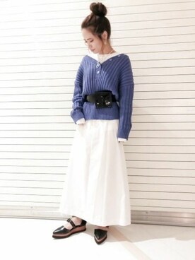 「ジーナシス」｜「アイテム（パンプス）」を使った、JEANASIS　長崎店STAFFさん（レディース・156cm）の冬コーディネート
