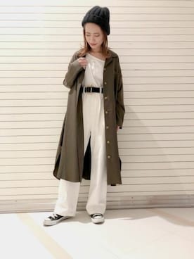 「JEANASIS（ジーナシス）のアイテム（シャツワンピース）」を使った、JEANASIS　長崎店STAFFさん（レディース・156cm）の冬コーディネート