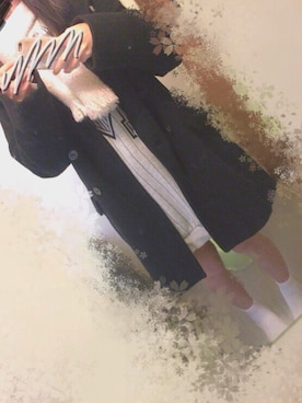 「JK」｜「アイテム（ピーコート）」を使った、るんたさん（レディース・157cm）の冬コーディネート