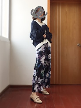 「ROSE BUD（ローズバッド）のアイテム（ナイロンジャケット）」を使った、禾绿蒂さん（レディース・168cm）の秋コーディネート