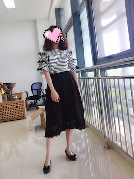 「Re.Verofonna（ヴェロフォンナ）のアイテム」を使った、禾绿蒂さん（レディース・168cm）の夏コーディネート