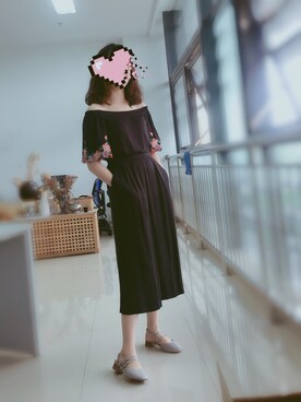 「LILY BROWN（リリーブラウン）のアイテム（つなぎ/オールインワン）」を使った、禾绿蒂さん（レディース・168cm）の夏コーディネート