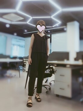 「ROSE BUD（ローズバッド）のアイテム（つなぎ/オールインワン）」を使った、禾绿蒂さん（レディース・168cm）の夏コーディネート