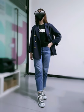 「she mo shelly（シーモシェリー）のアイテム」を使った、禾绿蒂さん（レディース・168cm）の春コーディネート