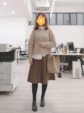 「Sam Edelman（サムエデルマン）のアイテム（ブーツ）」を使った、禾绿蒂さん（レディース・168cm）の春コーディネート