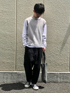 「COMME des GARCONS」｜「CONVERSE（コンバース）のアイテム」を使った、katsuさん（メンズ・172cm）の春コーディネート