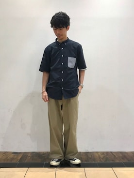「ITTY BITTY（イッティービッティー）のアイテム（パンツ）」を使った、katsuさん（メンズ・172cm）の夏コーディネート