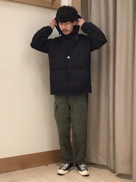 「Cape HEIGHTS（ケープハイツ）のアイテム（ダウンジャケット/コート）」を使った、katsuさん（メンズ・172cm）の冬コーディネート