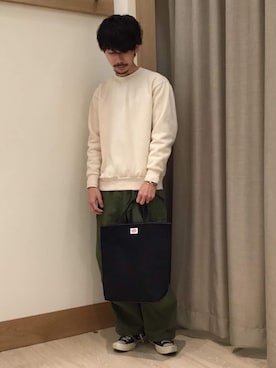 「DANTON（ダントン）のアイテム（バッグ）」を使った、katsuさん（メンズ・172cm）の冬コーディネート