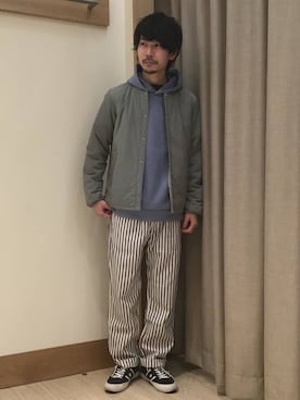 「ヒッコリー」｜「アイテム（ブルゾン）」を使った、katsuさん（メンズ・172cm）の冬コーディネート