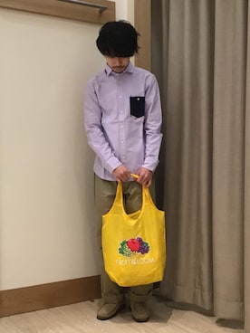 「FRUIT OF THE LOOM（フルーツオブザルーム）のアイテム（バッグ）」を使った、katsuさん（メンズ・172cm）の冬コーディネート