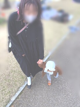 「Libra Cue（リブラ キュー）のティアードエアリーボリュームワンピース（ワンピース）」を使った、ぱんちゃん  さん（レディース・159cm）の春コーディネート