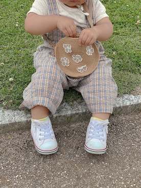「1歳半」｜「アイテム（オールインワン・サロペット）」を使った、ぱんちゃん  さん（キッズ・70cm）の夏コーディネート