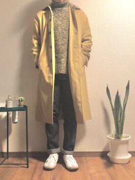 「GERMAN TRAINER（ジャーマントレーナー）のアイテム（スニーカー、ホワイト系）」を使った、wearnaosさん（メンズ・173cm）の秋コーディネート