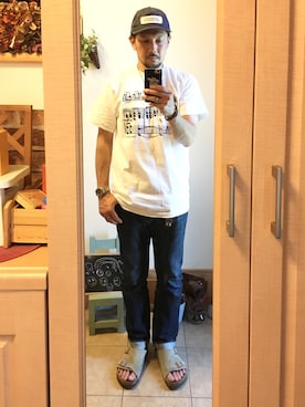 「STEVENSON OVERALL CO.（スティーブンソンオーバーオール）のアイテム（デニムパンツ）」を使った、tomolex さん（メンズ・172cm）の春コーディネート
