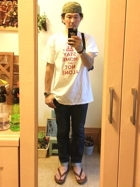 「STEVENSON OVERALL CO.（スティーブンソンオーバーオール）のアイテム（キャップ）」を使った、tomolex さん（メンズ・172cm）の夏コーディネート