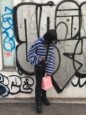 「UNIF」｜「アイテム（ニット/セーター）」を使った、Yuka Nakataさん（レディース・158cm）の秋コーディネート