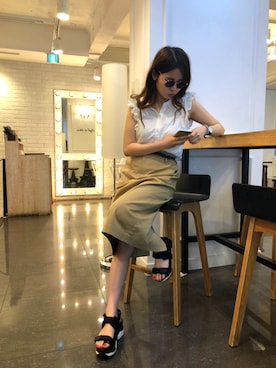 「韓国旅行」｜「アイテム（腕時計）」を使った、ぺいさん（レディース・155cm）の夏コーディネート