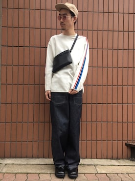 「BRIXTON（ブリクストン）のアイテム（帽子）」を使った、青木/HAREHEPFIVEさん（メンズ・174cm）の春コーディネート