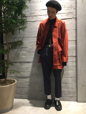 「HARE（ハレ）のアイテム（ハンチング/ベレー帽）」を使った、青木/HAREHEPFIVEさん（メンズ・174cm）の春コーディネート