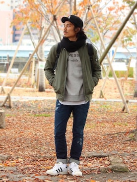 「TESTIFY（テスティファイ）のアイテム」を使った、Decoさん（メンズ・170cm）の秋コーディネート